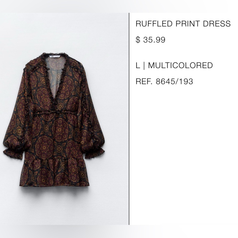ZARA RUFFLED MINI DRESS